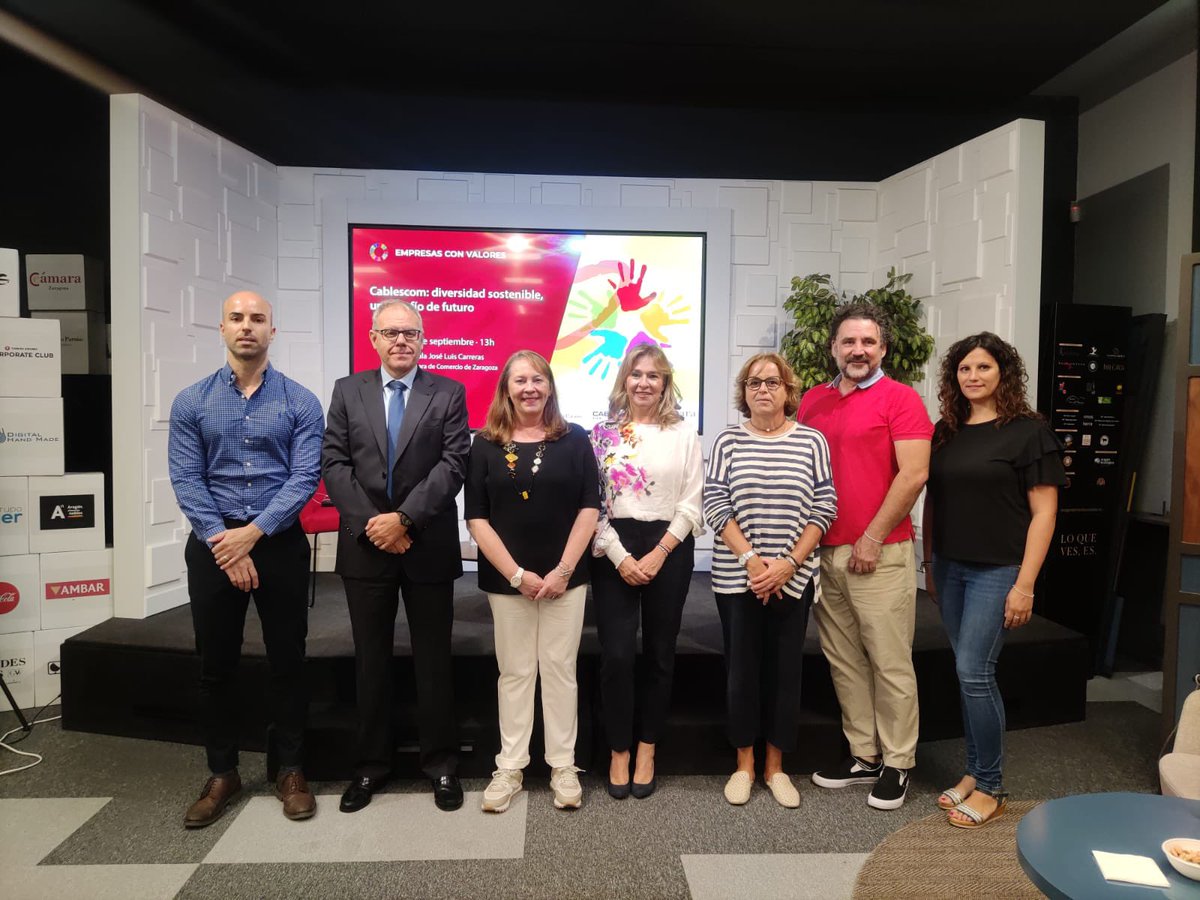 Cablescom's tweet photo. Ya comenzamos con la jornada #Cablescom: diversidad sostenible, un desafío de futuro” en la @camarazaragoza👏
Intervienen: Isabel Banzo, directora de RRHH, Antonio Bernal, director financiero, y Daniel Castán Burillo, responsable de Exportación. https://t.co/3MZlq3OoAa