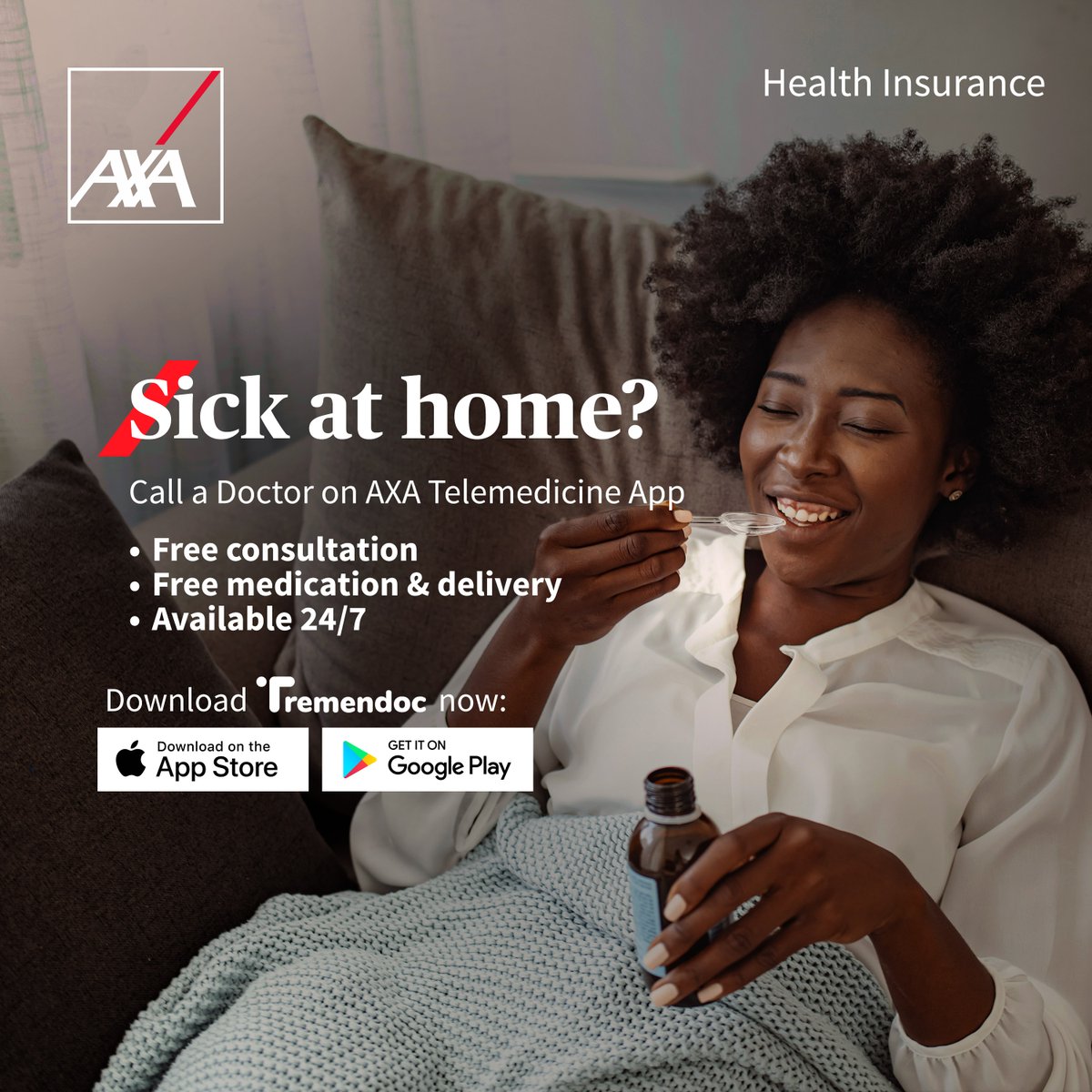 AXAMansard's tweet photo. You don't have to leave where you are to get medical care.
With AXA Mansard's #Telemedicine service, you can access GPs and specialists from the comfort your device. Just download the #Tremendoc app and login with you AXA Mansard details.
#AXAMansard #KnowYouCan #AXAMansardHealth https://t.co/rB3WQiRUJr