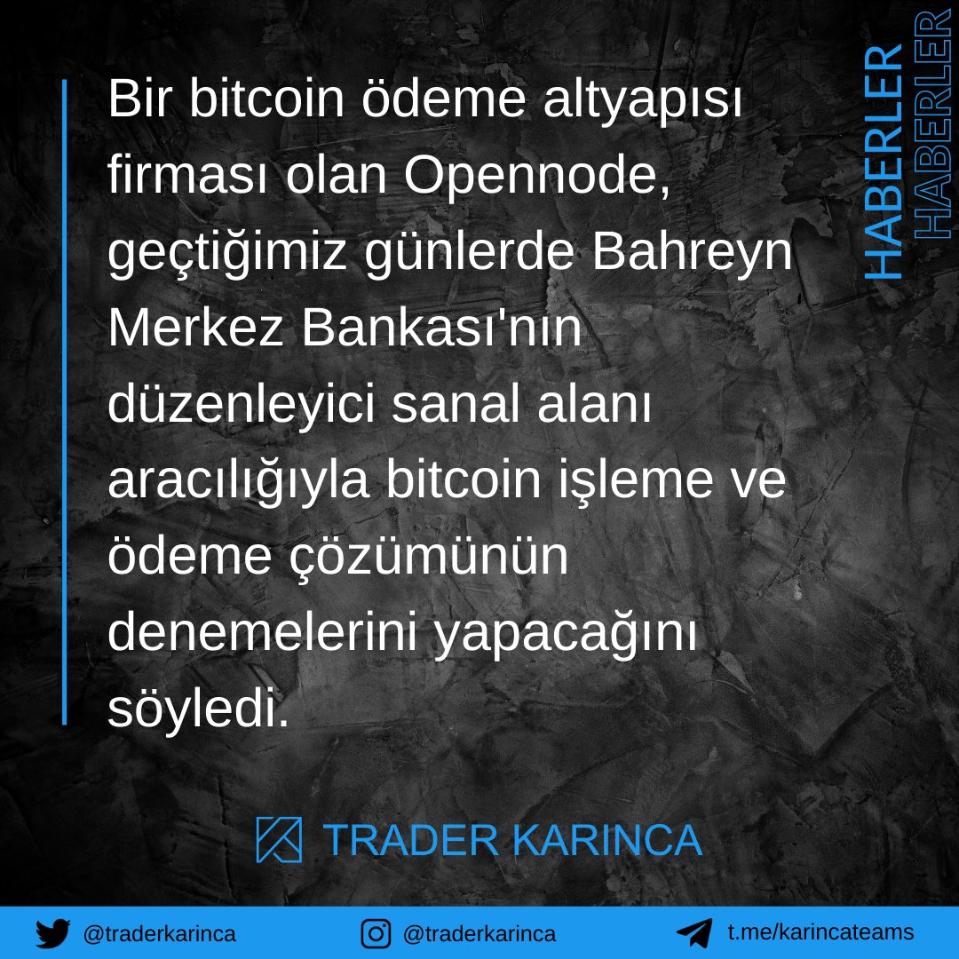karinca_team's tweet photo. Bir bitcoin ödeme altyapısı firması olan Opennode, geçtiğimiz günlerde Bahreyn Merkez Bankası'nın düzenleyici sanal alanı aracılığıyla bitcoin işleme ve ödeme çözümünün denemelerini yapacağını söyledi. #btc #Bitcoin #opennode #Blockchain 

@traderkarinca @kriptoo_n https://t.co/oed0D4mUXM