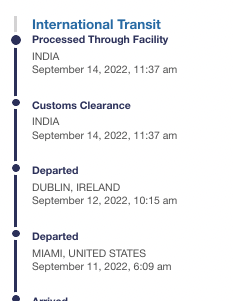 mike_oconnell's tweet photo. Feels ridiculous that a package worth $6 gets routed by An Post to India for customs clearance. @Postvox https://t.co/4tUNUUtzyu
