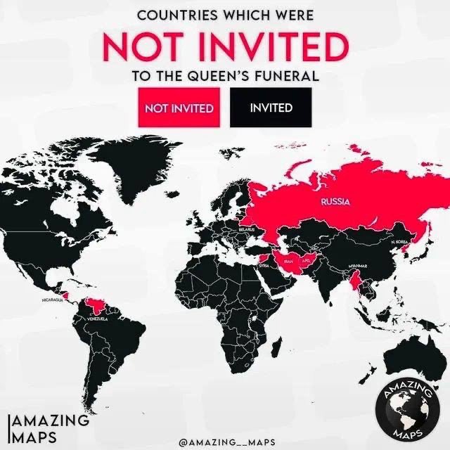 Representatives of countries that were not invited to the Queen's funeral.