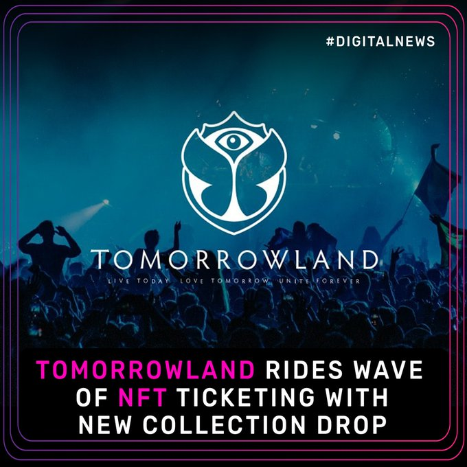 InvisibleKevinK's tweet photo. DIGITAL ART NEWS: Belgian digital music festival #Tomorrowland launched its second collection of NFT products on July 15th.
@tomorrowland
#art #artworld #contemporaryart #cryptocurrency #artxtech #eth #tech #arttech #technology #blockchainart #tomorowland #nft #musicfestival https://t.co/03UPNFQRhV