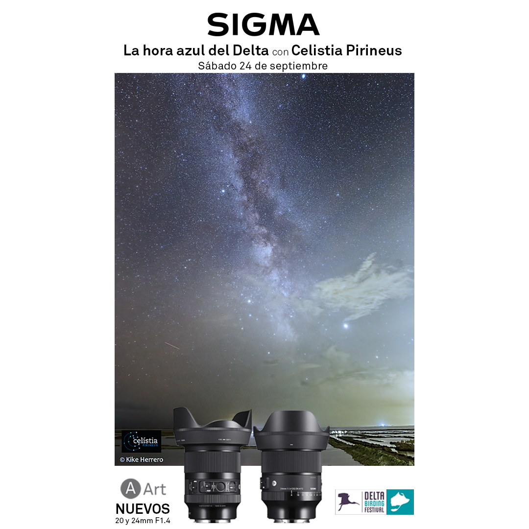 Nuevo taller de fotografía nocturna impartido por <a href="/CelistiaP/">Celístia Pirineus</a>  donde aprenderás a obtener imágenes espectaculares y podrás probar los nuevos objetivos angulares fijos 20mm F1.4 DG DN | Art y 24mm F1.4 DG DN | Art de #Sigma.
Inscríbete aquí 👉
deltabirdingfestival.com/.../hora-azul-…