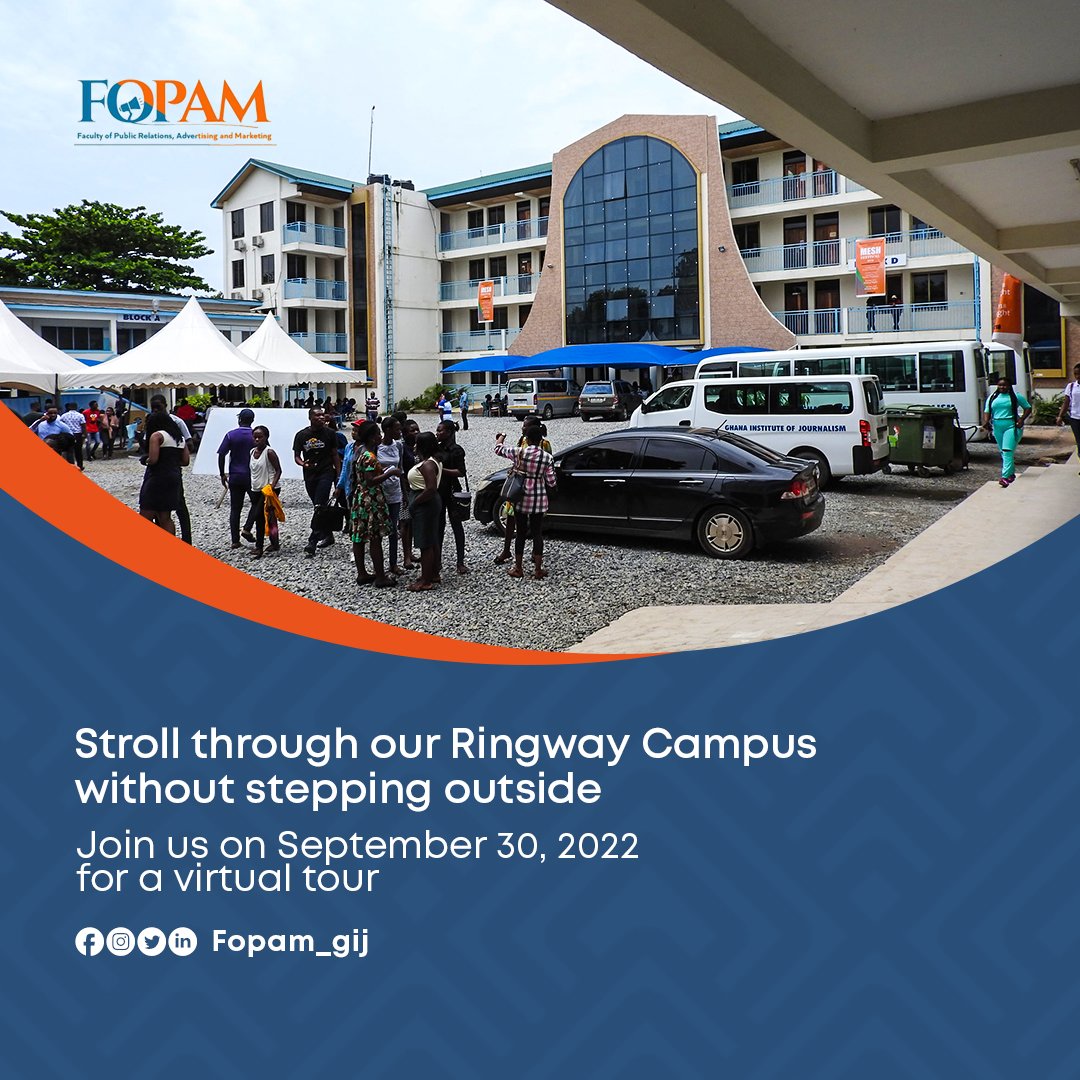 FOPAM_GIJ's tweet photo. Our Ringway Campus in Osu is conveniently located at the heart of major businesses and Ministries of Government in Accra. It is few minutes away from the Parliament House, Accra International Conference Centre, National Theatre, Accra Sports Stadium among others,... 1/2 https://t.co/KTLujp4j59