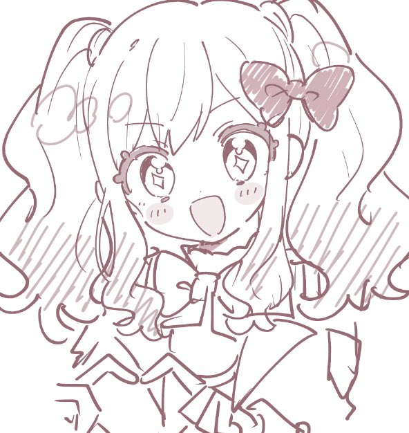 アイカツスターズをみなおしています これは前描いた虹野と今日描いた桜庭 