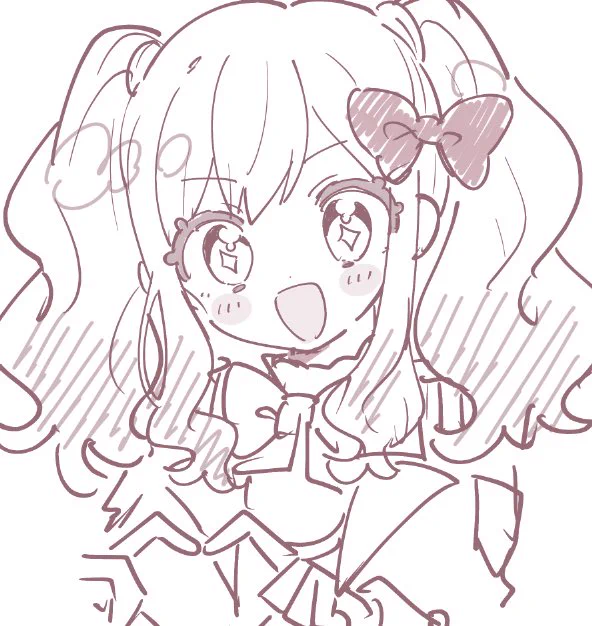 アイカツスターズをみなおしています これは前描いた虹野と今日描いた桜庭 