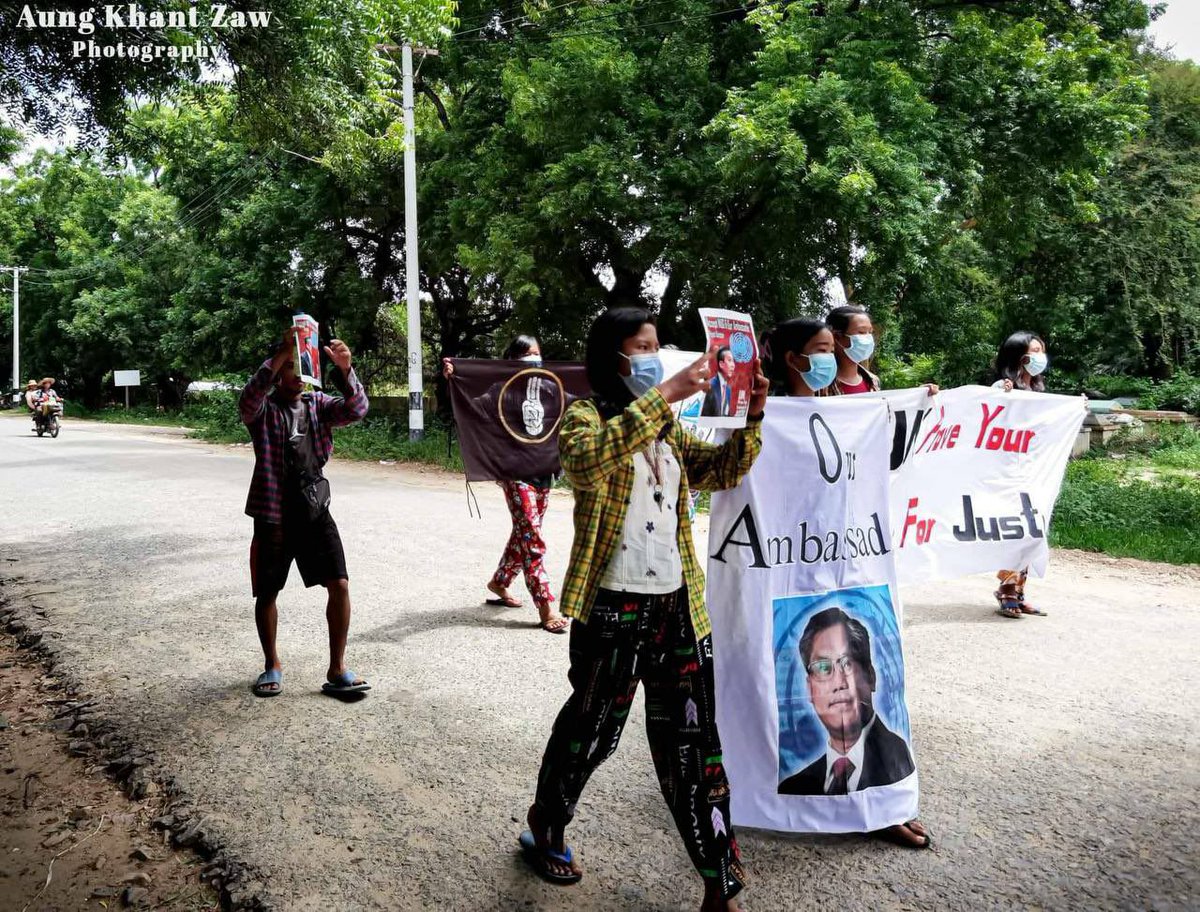 Pro-democracy residents of Kale marched once again and demonstrated a persistent protest to overthrow military regime today.  #2022Sept19Coup #SaveMyanmarChildren #WhatsHappeningInMyanmar