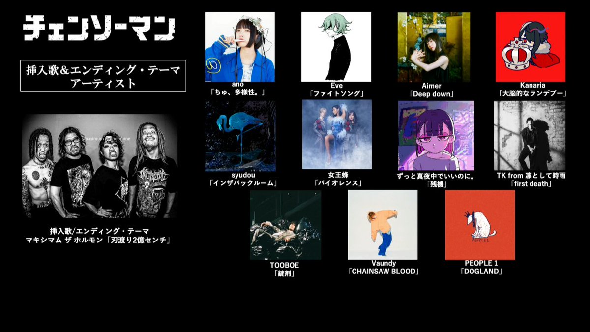 체인소맨 엔딩곡이 매화 바뀜