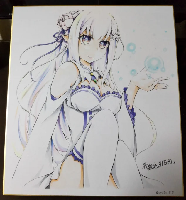お絵描き投稿リゼロのエミリアたん描きました自分の絵の特徴ってなんだろ……って最近よく思います(  ˙-˙  )#ゼロから始める異世界生活 #アナログ絵 #イラスト 