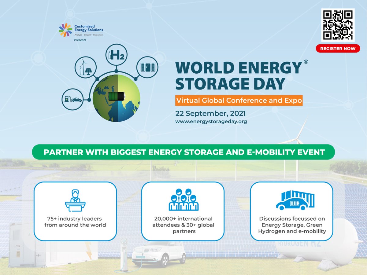 Registrations for the 6th <a href="/StorageDay/">World Energy Storage Day</a> organized by <a href="/IndiaESA/">IESA</a> are now open.

Get yourself registered here at: live.storageday.org

We look forward to seeing you there. 

#energystorage #GreenHydrogen #EmergingTech #cleanenergy #India #emobility #ElectricVehicles #batteries