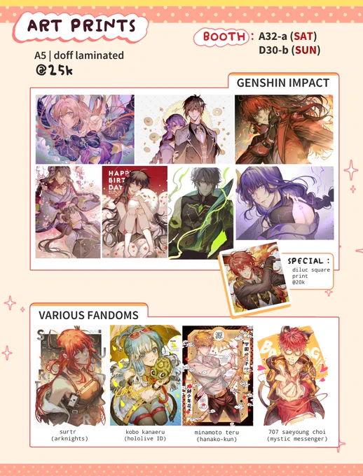 [2/2] COMIFURO15 CATALOG 🌟

🌕 Other fandoms : genshin impact, arknights, hololive ID, mystic messenger, hanako-kun

#comifuro15 #cf15 #Genshinlmpact #zhongei 