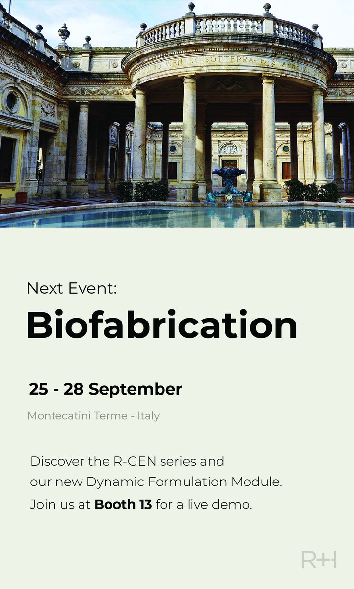 REGENHU is excited to present its new Dynamic Formulation Module at the Biofabrication Conference 2022 in Montecatini Terme, Italy. We are looking forward to meeting you there!
