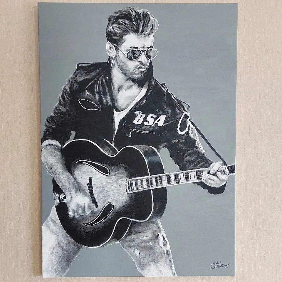Nick Paints (@nickpaintsart) on Twitter photo Painting of George Michael in his Faith days. Commissioned portrait for my client's husband. #georgemichael #georgemichaelfan #portraitart <a href="/GeorgeMOfficial/">George Michael Official</a> Painting of George Michael in his Faith days. Commissioned portrait for my client's husband. #georgemichael #georgemichaelfan #portraitart <a href="/GeorgeMOfficial/">George Michael Official</a>