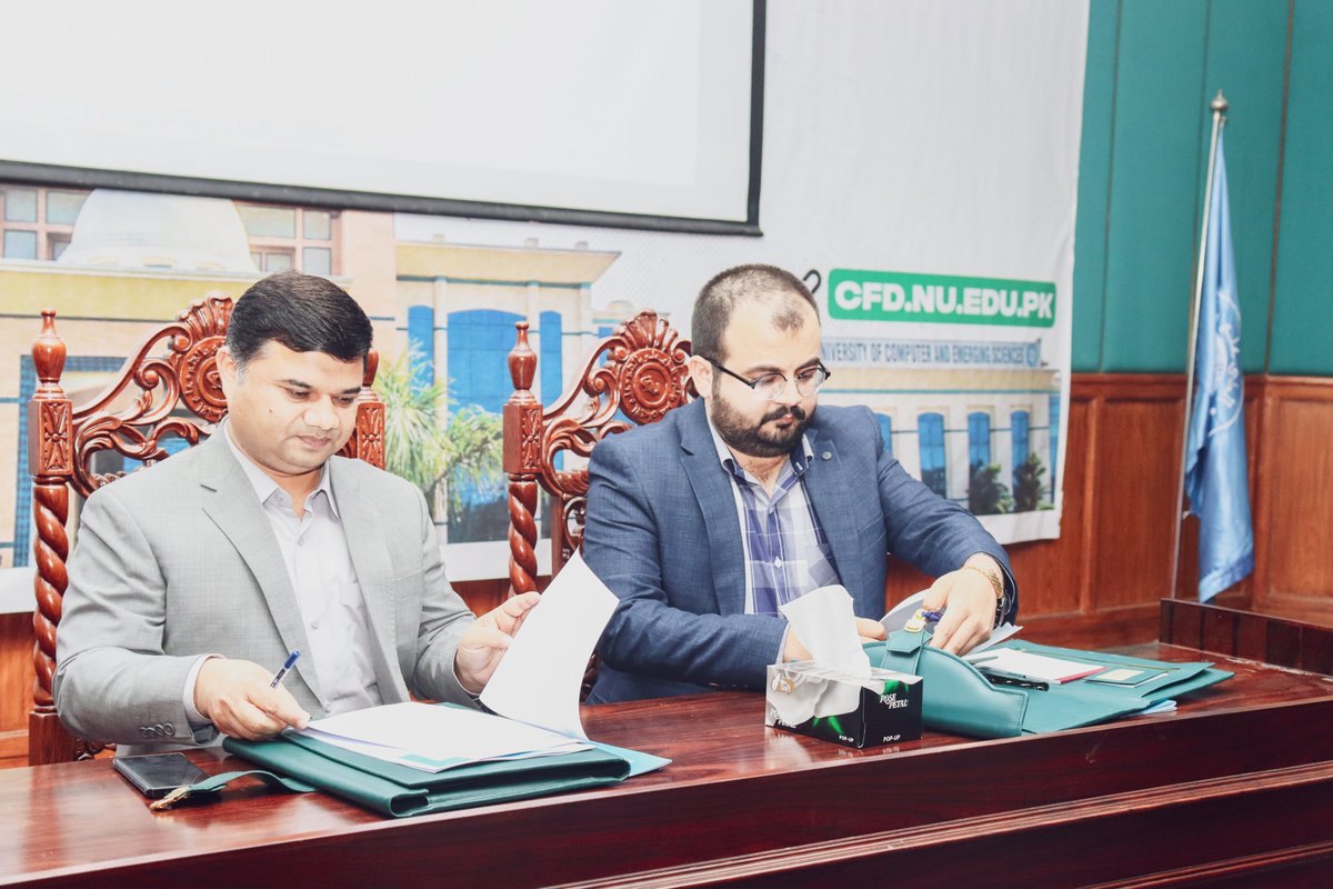 gils_22's tweet photo. MOU signing ceremony between @gils_22 & #FAST-NUCES FSD. ๐
FAST-NUCES FSD joined hands as our #Academic_Partner for #GILS22.
#gils22 #mou #signing #ceremony #web3 #blockchain #metaverse #ecosystem #technoogy #FASTNU #FASTNUCFD #bloctechsolutions #teambts #faisalabad #pakistan https://t.co/KivLeA7G2F