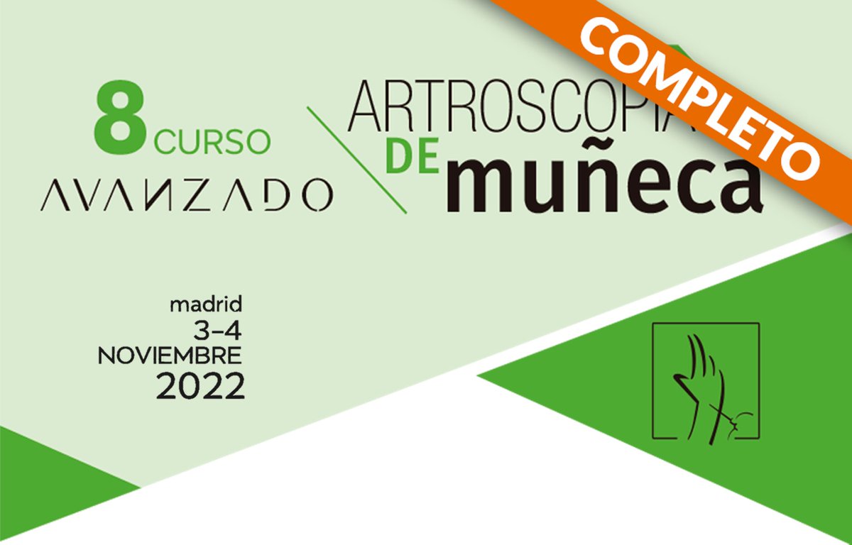 ¡Ya están completas las 28 plazas del curso avanzado de artroscopia de muñeca!
Para futuras ediciones o lista de espera escribir a inscripciones@atenta.es