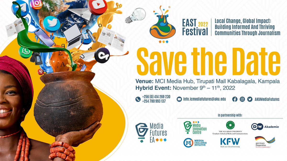 📌 SAVE THE DATE!

The East African Story Telling Festival is back! This year we will head down to Kampala, Uganda from 9 - 11 November. See poster for more details! #EastFest22