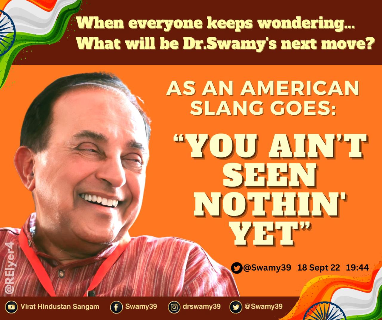 Subramanian Swamy on Twitter: "RT @tony_karyakarta: When Everyone Keeps