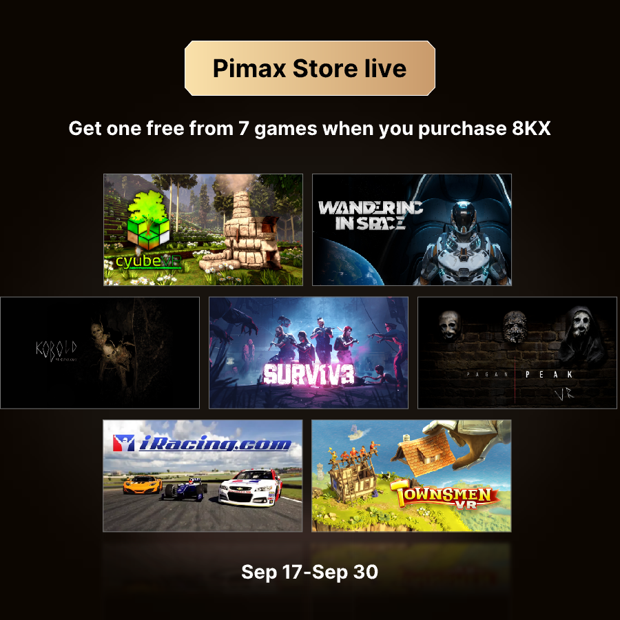 pimaxofficial's tweet photo. #Pimax #VR #7YearsAnniversary 
1st ongoing event, with 25% off purchasing headset get a free game at Pimax Store, Events ends at Sep.30
https://t.co/pwgR8iDgaV https://t.co/yT4gCRaUwQ