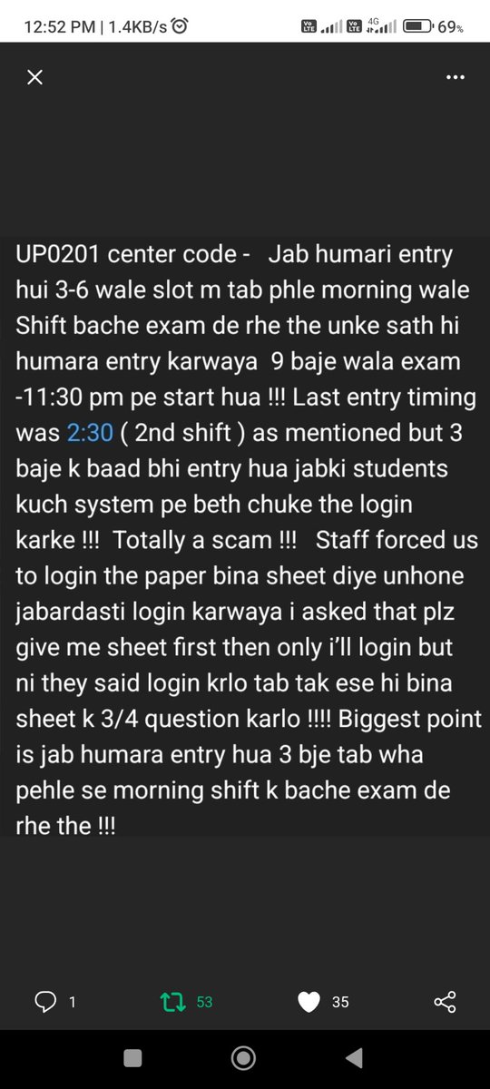 FularaSooraj's tweet photo. @HRDG_CSIR
and 2 others
@HRDG_CSIR
@DG_NTA
@dpradhanbjp
Students want justice... there is a big scam of paper leak on private exam centers. All 3hrs, systems didn't work. What type of digitalaization is this??
#ReconductCSIR #Paperleak
#ShameNTA https://t.co/F5WIutOxuw