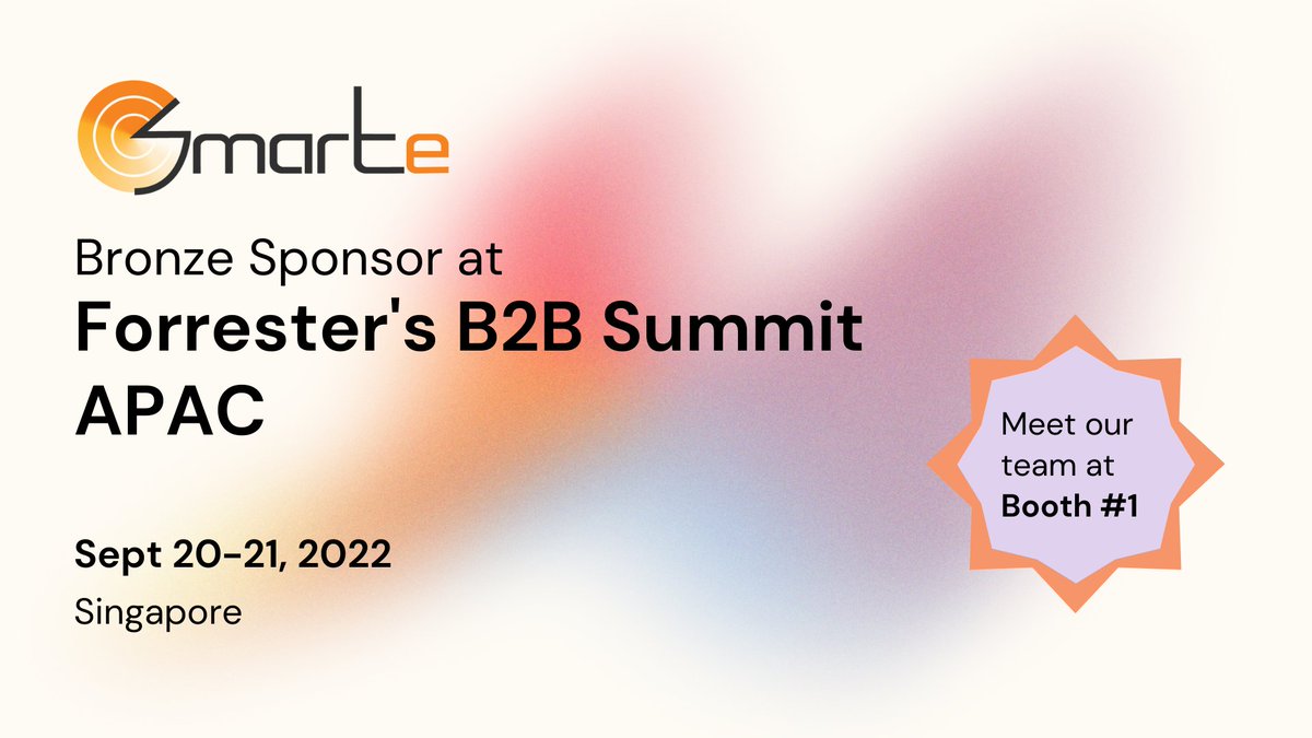 smarteinc's tweet photo. @smarteinc  will be at @forrester 's B2B Summit APAC!

Our team will be at Booth #1, stop by to chat about how SMARTe can help accelerate your sales pipeline.

See you there!

#forrb2bsummit #apac #b2bdata #summit #event https://t.co/17SZbfNDBy