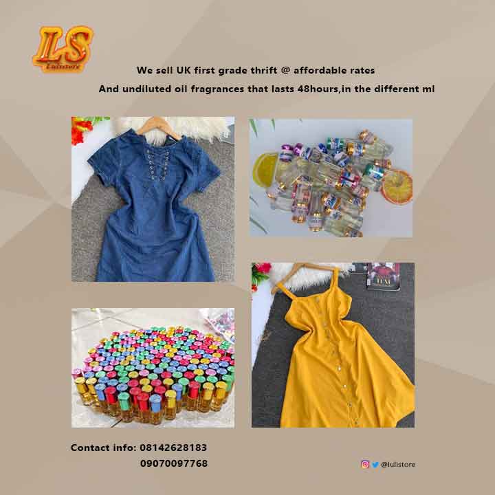 Tynneee1's tweet photo. @tobishiyanbola Good morning everyone, this is luli store, we sell quality Uk thrift wears at pocket friendly prices ranging from 2k to 5k,we are located in lagos
We sell,trousers,shorts,gowns,shirts, tops,dungarees etc
Pls follow @luli_store 
Thank you and God bless you. https://t.co/RKEppLMrf0