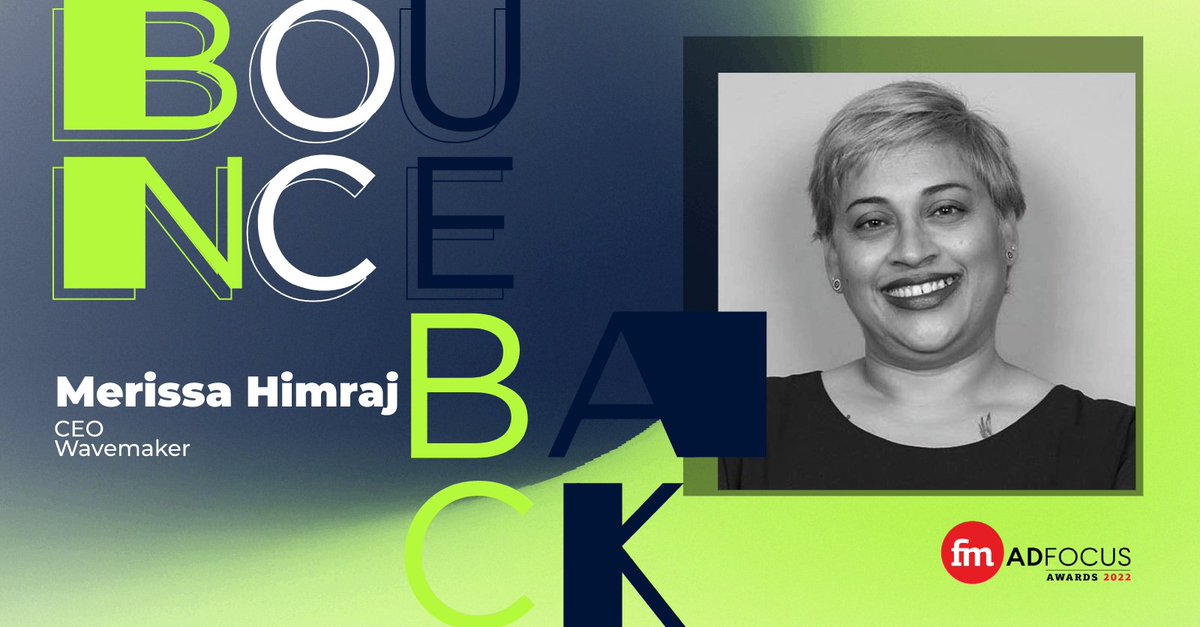 FMAdFocus's tweet photo. We’re proud to have CEO, Wavemaker, Merissa Himraj on the Jury of the AdFocus 2022 Awards. It’s time for the Bounce Back. Don’t miss the event on the 30th of November. #AdFocus2022 #BounceBackFM #FinancialMail @MerissaBHimraj @WavemakerZA https://t.co/ABRlf2JpKs