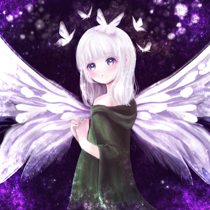 AIの描いた絵と、それを好みの絵に仕上げた絵 