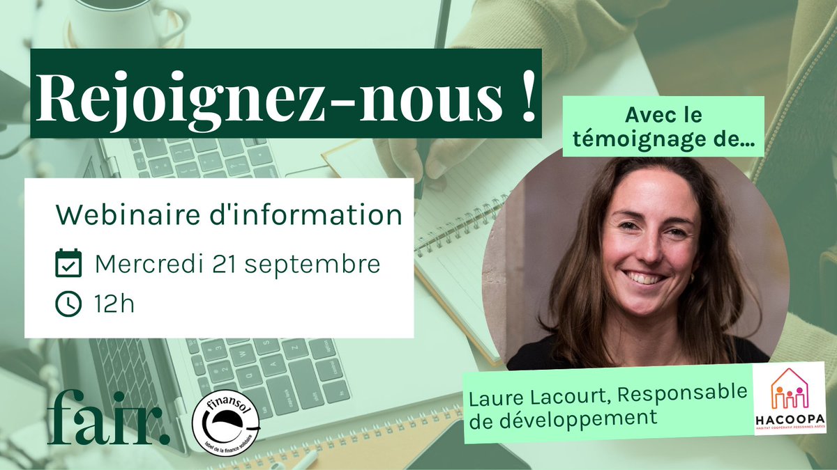 Label_Finansol's tweet photo. 📣 Découvrez le témoignage engagé d'une structure membre du collectif FAIR ! Pourquoi rejoindre le réseau FAIR ? Qu'y fait-on ? Comment y adhérer et comment obtenir le label #Finansol ? 
Inscrivez-vous vite via https://t.co/LPjE95o7XA #financesolidaire #hacoopa https://t.co/VFwJlrWnhe