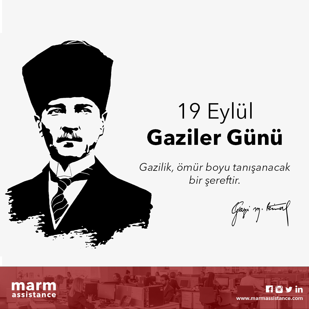 Başta Ulu Önder Gazi Mustafa Kemal Atatürk olmak üzere, tüm gazilerimizin Gaziler Günü kutlu olsun!
