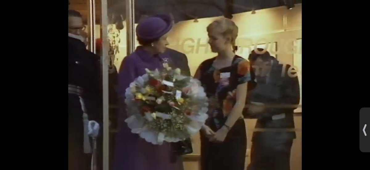 lou2560's tweet photo. Meeting the Queen in 1989 at our amazing Loughborough University. At 6mins in on the video I give Her Majesty Queen Elizabeth II. Our Rose for Royalty fundraiser for the bouquet https://t.co/V1AT3kccUE  @lborouniversity @LoughboroughSU @ifundraiser Went back to campus yesterday! https://t.co/S6WFTfIk6J