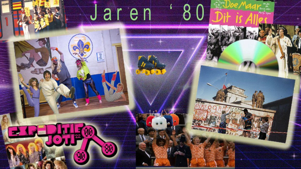 Tover je aerobicsoutfit, rolschaatsen en haarspray te voorschijn en schrijf je team in voor Expeditie Joti '22 'Back from the future' op 14/10. Help onze timekeeper om de tijdlijn van de 80's, 90's &amp; 00's weer in orde te brengen. Meer info vind je op scoutinglimburg.nl/expeditiejoti/