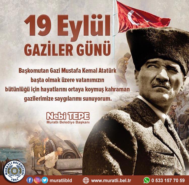 Ebedi önderimiz Mustafa Kemal Atatürk’e Gazilik Ünvanı’nın verilişinin 101. yıl dönümünde, başta Gazi Mustafa Kemal Atatürk ve silah arkadaşları olmak üzere ebediyete intikal eden gazilerimizi rahmetle, hayattaki gazilerimizi saygıyla anıyoruz.