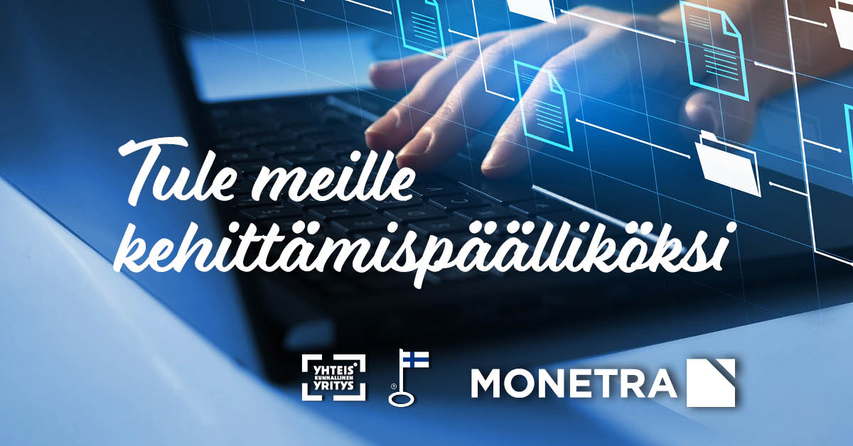 Tervetuloa kasvavaan joukkoomme kehittämispäälliköksi! 
Tarjolla monipuolisia tehtäviä talouspalveluprosessien ja IT-kokonaisuuden kehittämisen parissa. Jos valmentava johtaminen ja jatkuva kehittyminen on sinun juttusi, laita hakemusta tulemaan! 
Linkki: bit.ly/3LssRJS