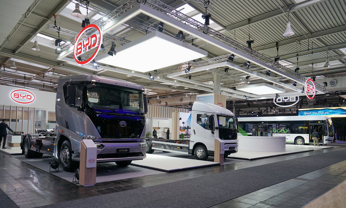 BYD_Europe's tweet photo. Everything is ready to start #IAATransportation at BYD stand! Between 20-25 September, BYD will be showcasing its pure-electric buses and trucks. Be sure to visit our stand A88 in Hall 21, and be the first to discover our latest news and innovations.
See you in Hannover! https://t.co/7t0DpevZZO