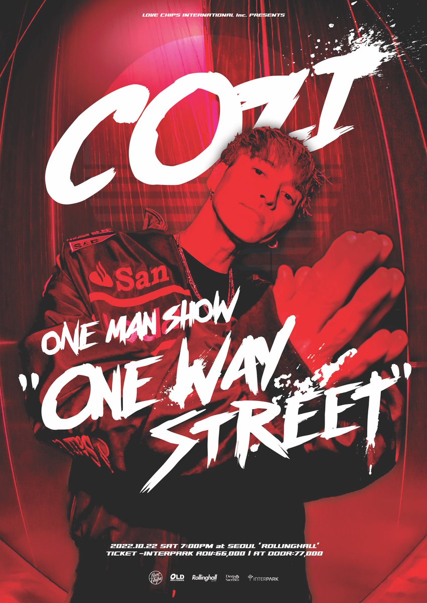 lovechipsintl's tweet photo. [COZI 첫 내한공연 정보]
⠀
COZI “ONE MAN SHOW”
「One Way Street」
2022년10월22일(SAT)7PM
HONGDAE ‘ROLLINGHALL’에서 개최!👏
예매:인터파크 티켓

#COZI#KOJI#코지#lovechips https://t.co/ovaVlttGLH