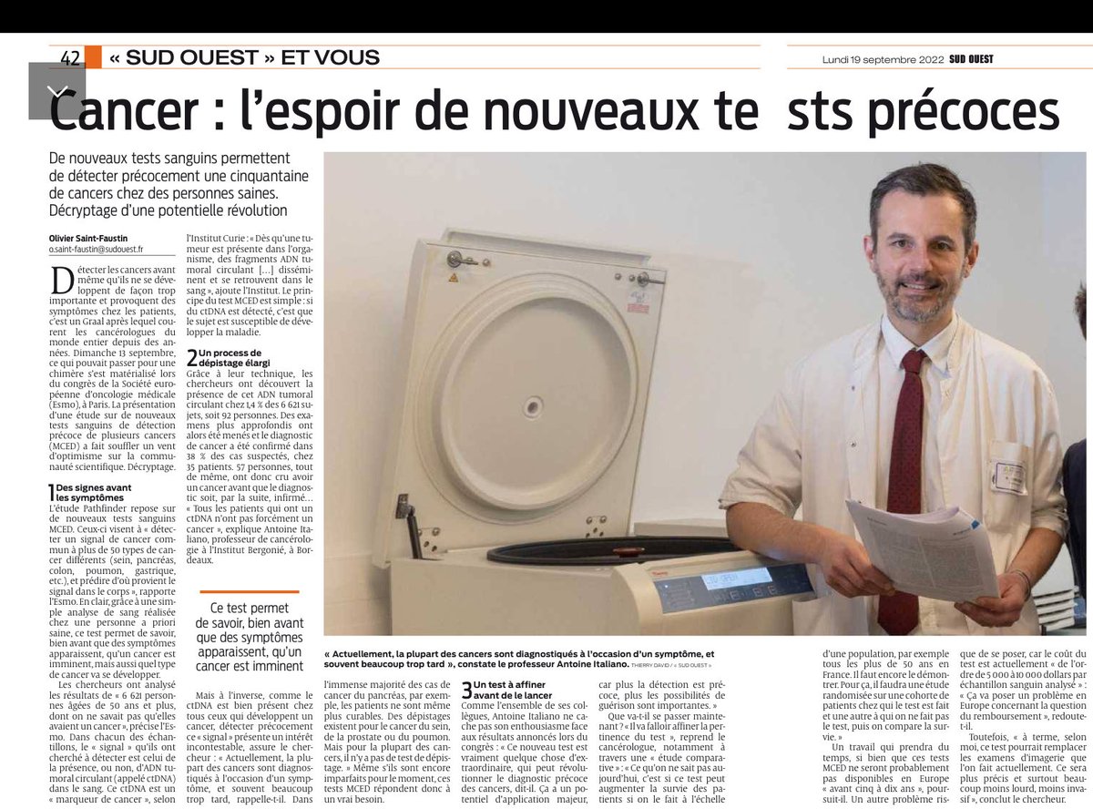 Nouveautés dans le dépistage du cancer : enfin !