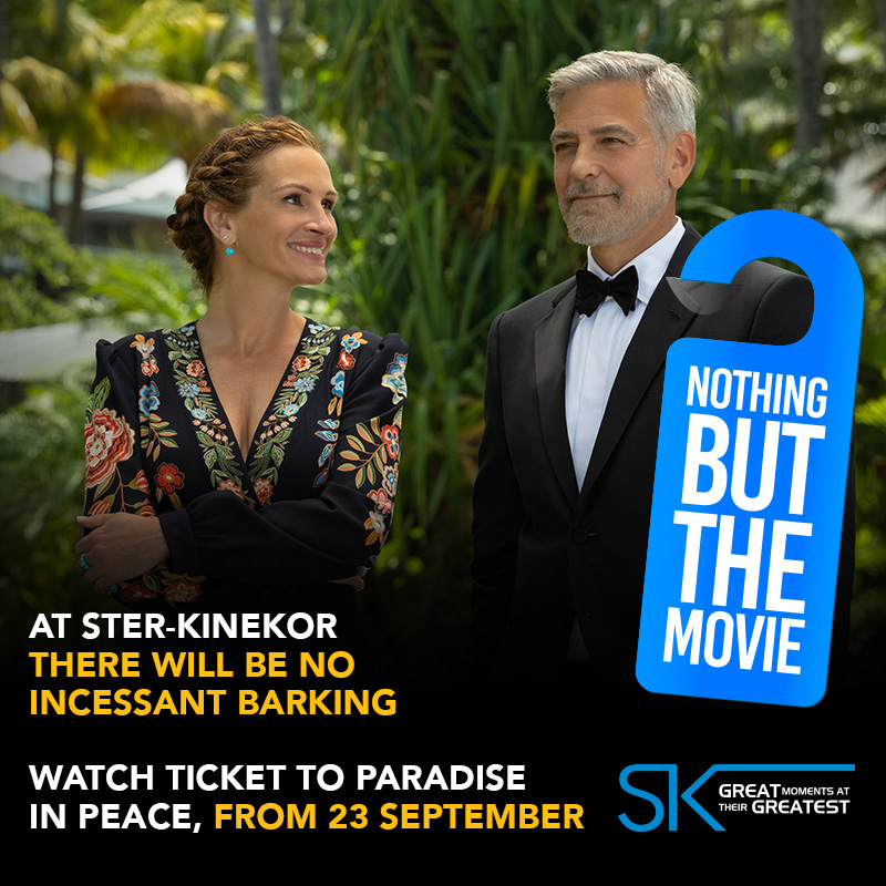 sterkinekor's tweet photo. Experience the movie, the whole movie and nothing but the movie on the big screen, the way movies were made to be seen! Watch Ticket to Paradise on the Ster-Kinekor big screen 23 September.