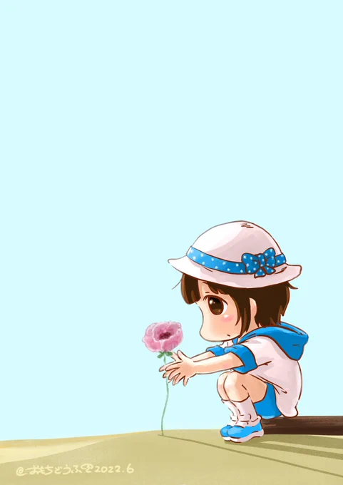 #どこかの誰かに刺さればそれで良い タグを拝借して、ひなみちゃん色々まとめ今日はお天気が悪いので、おうちでジョーフィッシュ気分のひなみちゃんです。。(((*'-`)#イラスト #こども #海 #お花 