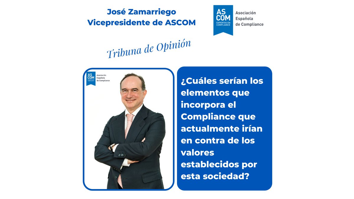 ascomGRC's tweet image. 🤔¿𝑬𝒔 𝒆𝒍 𝑪𝒐𝒎𝒑𝒍𝒊𝒂𝒏𝒄𝒆 𝒄𝒐𝒏𝒕𝒓𝒂𝒄𝒖𝒍𝒕𝒖𝒓𝒂𝒍? Nos lo responde nuestro vicepresidente José F. Zamarriego en el artículo de opinión que hemos publicado en el #BlogASCOM .📘
▶ lnkd.in/dXK-EnYK #complianceofficer #yosoyASCOM 
#compliance #ética