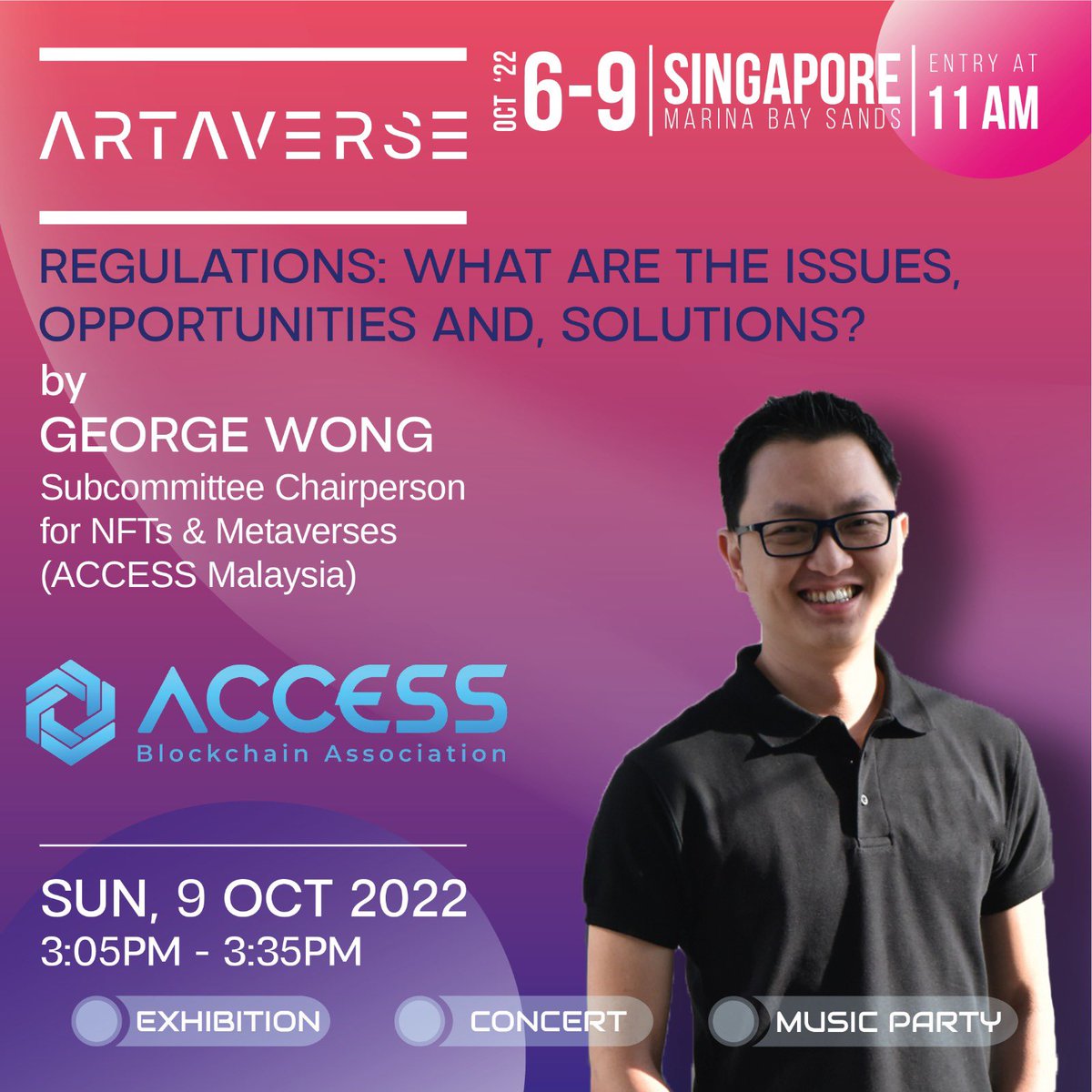 ARTAVERSE (@artaverseasia) on Twitter photo ACCESS Blockchain Association is run as a non-profit, funded and developed through community contributions such as time, professional advice, technical input, translations, creative works, and more.
We're excited for George Wong of <a href="/accessmalaysia/">Access Blockchain Association (Malaysia)</a> to join us for our seminar! ACCESS Blockchain Association is run as a non-profit, funded and developed through community contributions such as time, professional advice, technical input, translations, creative works, and more.
We're excited for George Wong of <a href="/accessmalaysia/">Access Blockchain Association (Malaysia)</a> to join us for our seminar!