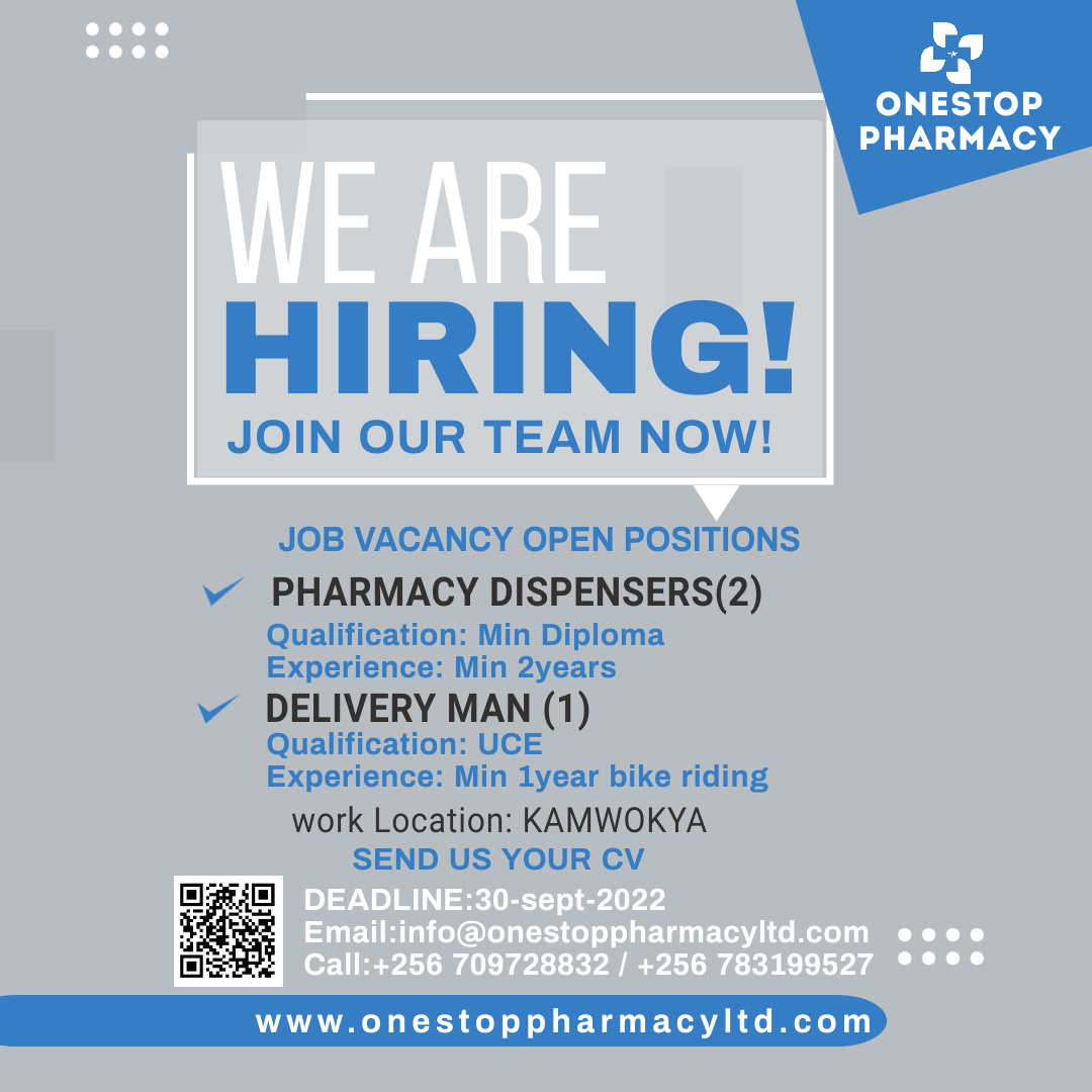 We are hiring experience #dispensers and #delivery persons send in your application today.