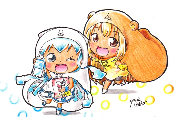ただいまでゲソ!('ω')ノ 障害者就労事業所の祝日出勤から帰宅して、休憩していましたー。#ikamusume #イカ娘 #うまるちゃん #絵描きさんと繋がりたい #私の絵柄が好みって人にフォローされたい 