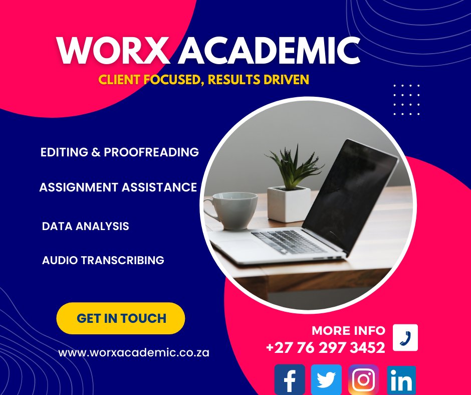 worxacademic's tweet photo. We are committed to providing affordable services that meet the needs of our customers. 

We offer:
✅️ SPSS, SAS, STATA Data Analysis
✅️ Editing &amp; Proofreading
✅️ Assignment Assistance
✅️ Audio Transcribing

CALL NOW
📲 +27 76 297 3452
📧 info@worxacademic.co.za https://t.co/qpWJXIZLhC