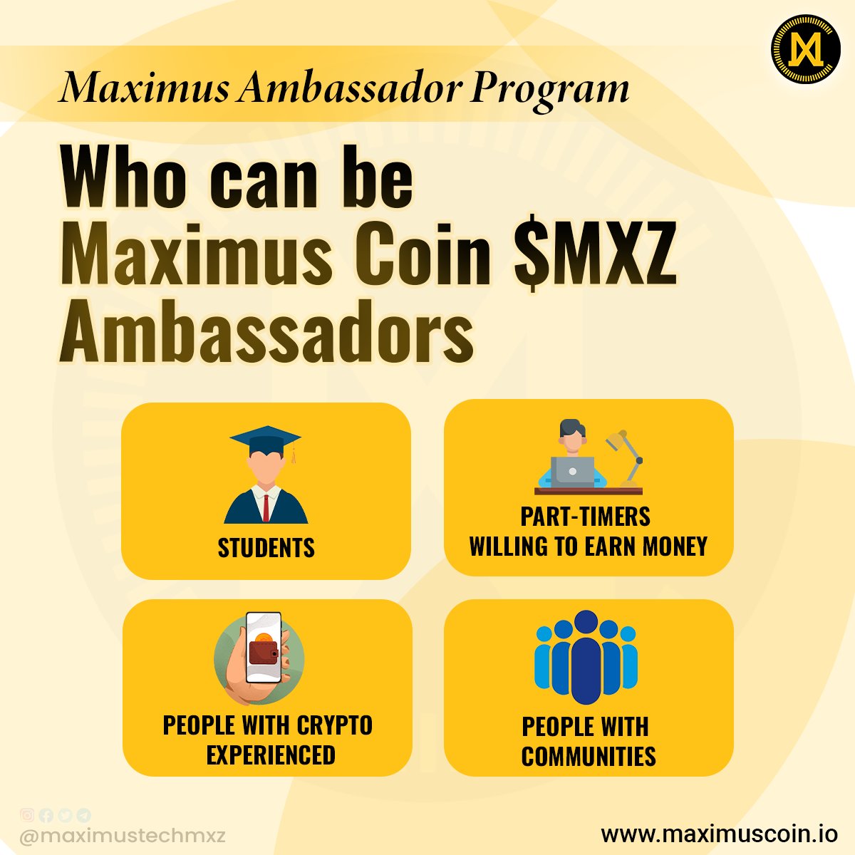 maximustechmxz's tweet photo. Who can be Maximus Coin (MXZ) #Ambassador  

#maximustech #crypto #maximuscoin #relisting #mxz #blockchain #trading #web3 #ambassadorsearch #influencer #tech #income #earnmoney #EarnMoneyOnline #ambassadorprogram https://t.co/gLOAeaZFUu