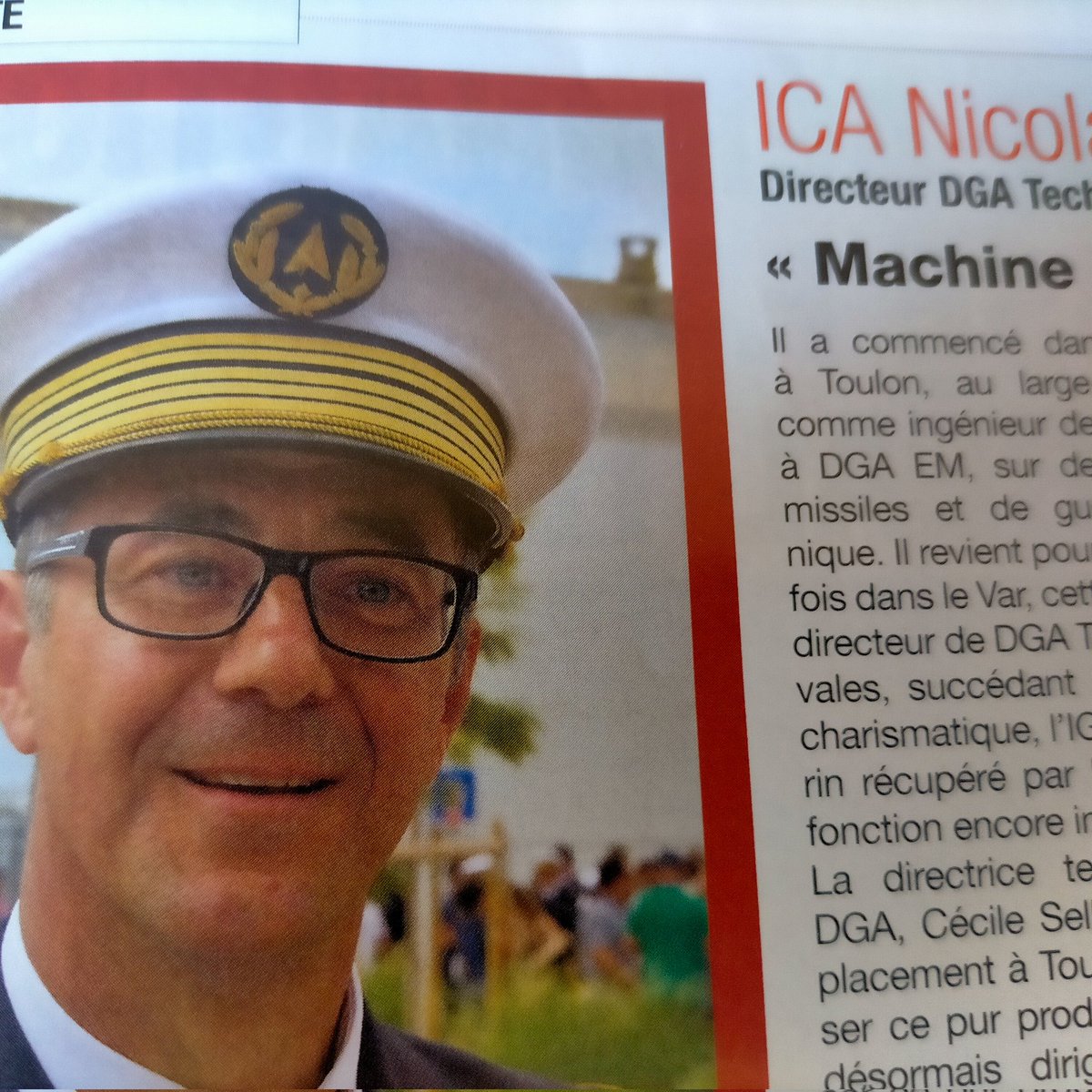 Var83000's tweet image. Mon portrait de @DrogiNicolas, nouveau directeur de DGA TN à Toulon, paru dans @AiretCosmos, cc @AJDPresse @defense137