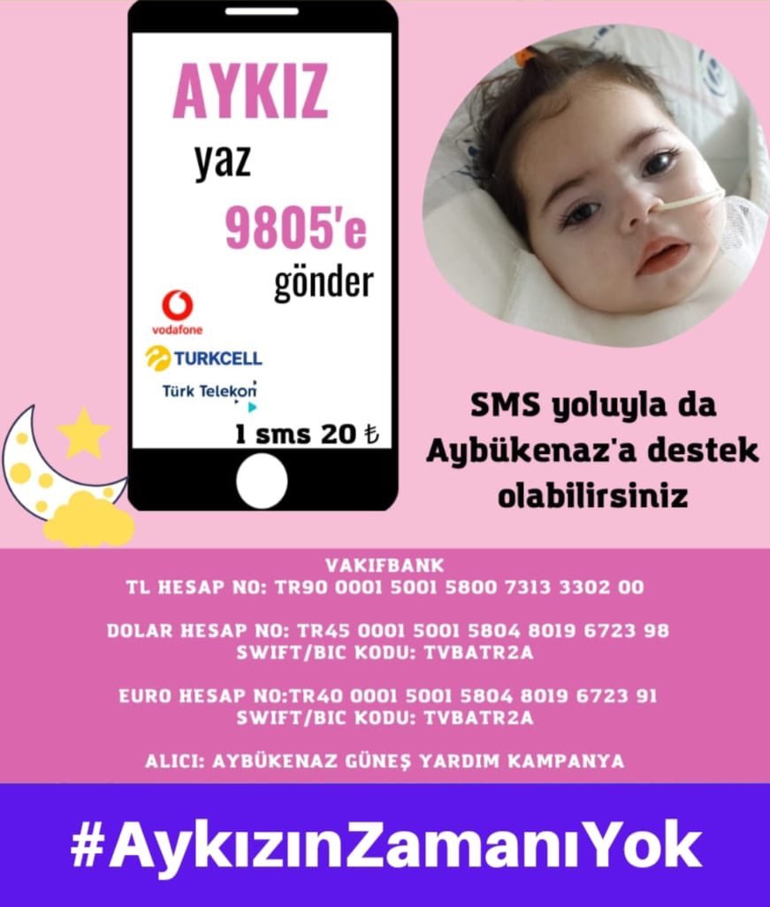 Küçük Aybüke, Adana’da 15 aydır yaşam mücadelesi veriyor.
1 SMS 1 Nefes🙏
#AykızınZamanıYok 
@aybukenazyasasn