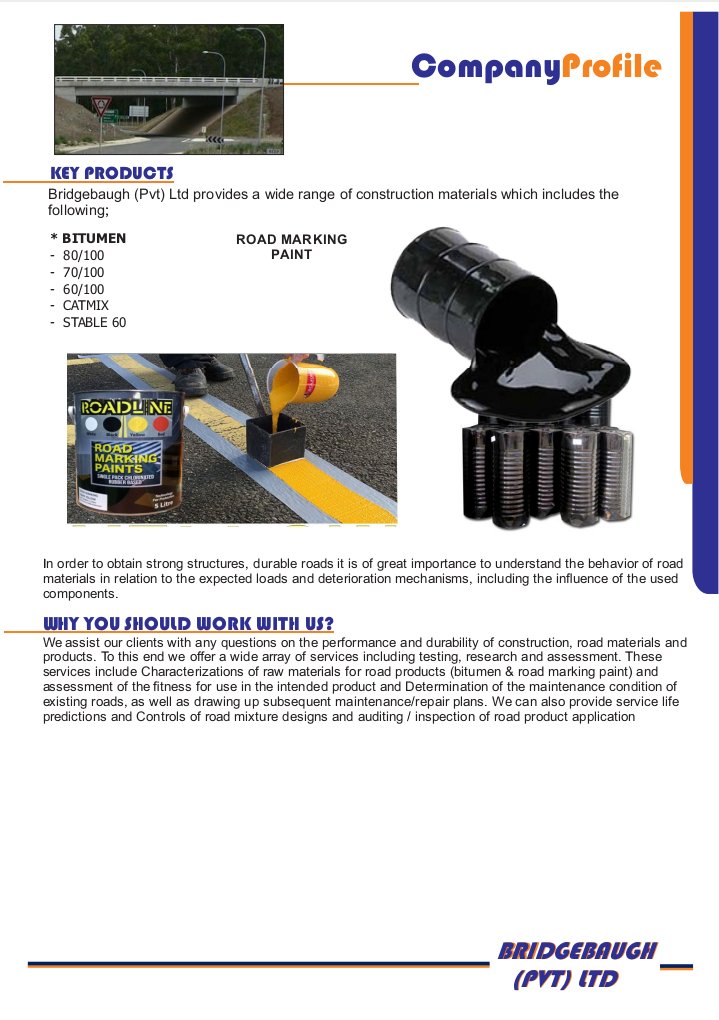 bridgebaugh's tweet image. Our Company Profile