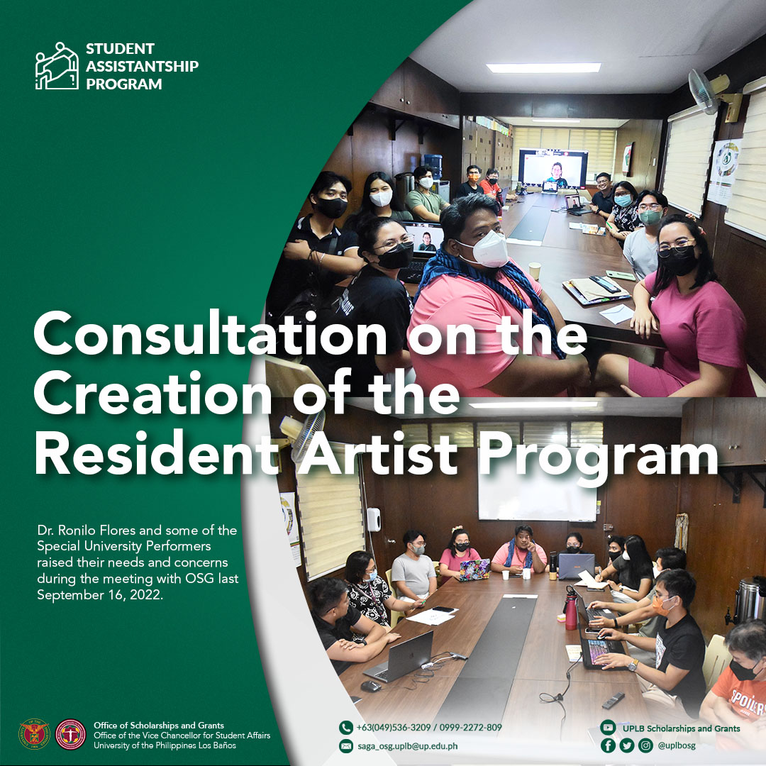 uplbosg's tweet photo. [Consultation on the proposal to create the UPLB Resident Artists Program]

A consultation meeting on the proposed creation of the UPLB Resident Artists Program with Dr. Ronilo Jose D. Flores and selected as Special University Performers.

More details: https://t.co/gOEbSg8i6k https://t.co/1hqDhPMyjX