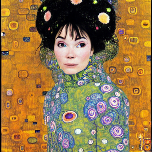 ai_curio_bot's tweet photo. portrait of björk by gustav klimt https://t.co/VLYb8Jqjxq