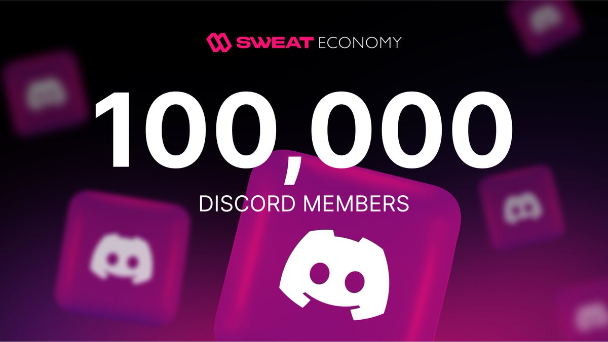 100K people are in the Sweat Economy Discord!! ⚡️💧

Discuss. Learn. Enjoy! 

Join us now👇🔗
discord.gg/sweateconomy